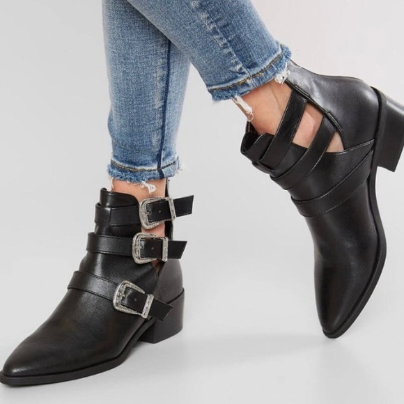 Madden Girl Shoes - NWOB Madden Girl Cecily Black Buckle Ankle Booties 7